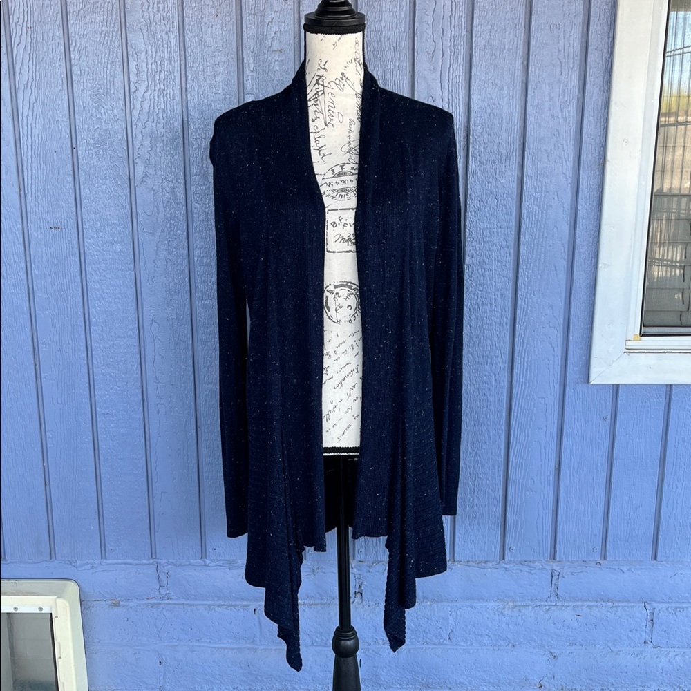 Apt 9 Elegant Navy Sparkly Women's Cardigan Sweater Large